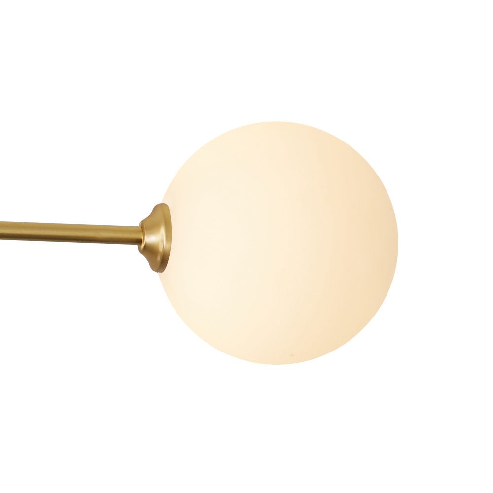 Semi-plafondlamp met 6 glazen bollen messing sputnik design dimbaar G9-fitting modern interieur woonkamer | Sulvida