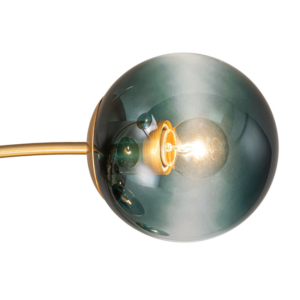 Plafondlamp 12 Lichtpunten Blauwe Glazen Bollen Verguld Sputnik Design Kroonluchter Luxe Woonkamer Interieur | Sulvida