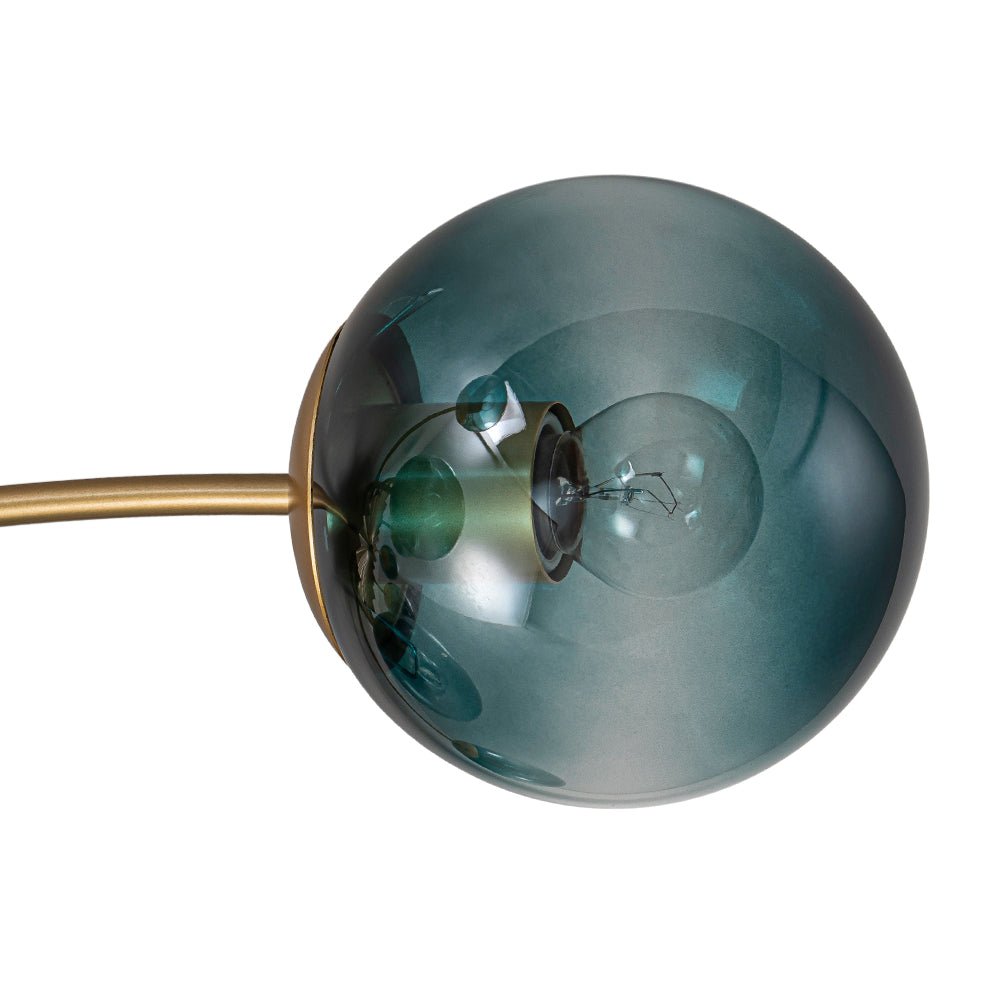 Plafondlamp 12 Lichtpunten Blauwe Glazen Bollen Verguld Sputnik Design Kroonluchter Luxe Woonkamer Interieur | Sulvida