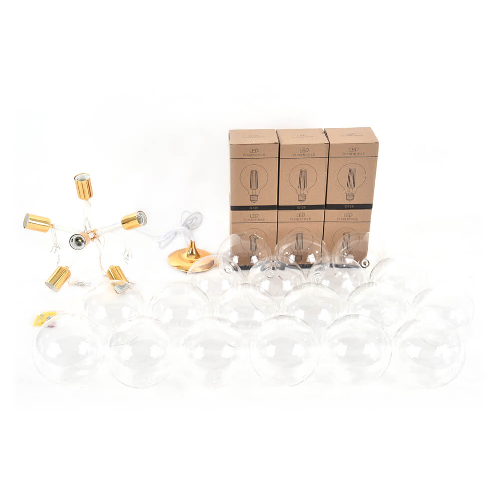 Glazen Bubble Kroonluchter Semi-Plafond Montage Moderne Verlichting Zwart Wit Goud Transparant Bol Sfeer | Sulvida