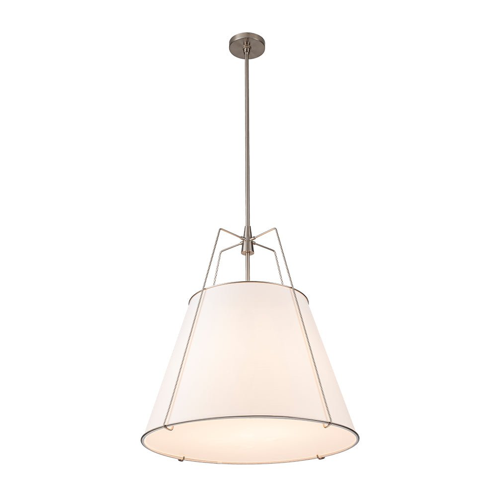 Hanglamp Conisch Stof Vierlicht Messing Wit Zwart Eetkamer Woonkamer Modern Landelijk Stijlvol Design | Sulvida