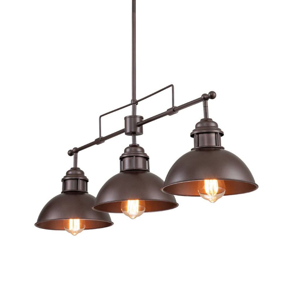 Metalen Hanglamp 3-Lichts Koepel Landelijk Industrieel E26/E27 Fitting Verstelbaar Eettafel Keuken Woonkamer | Sulvida