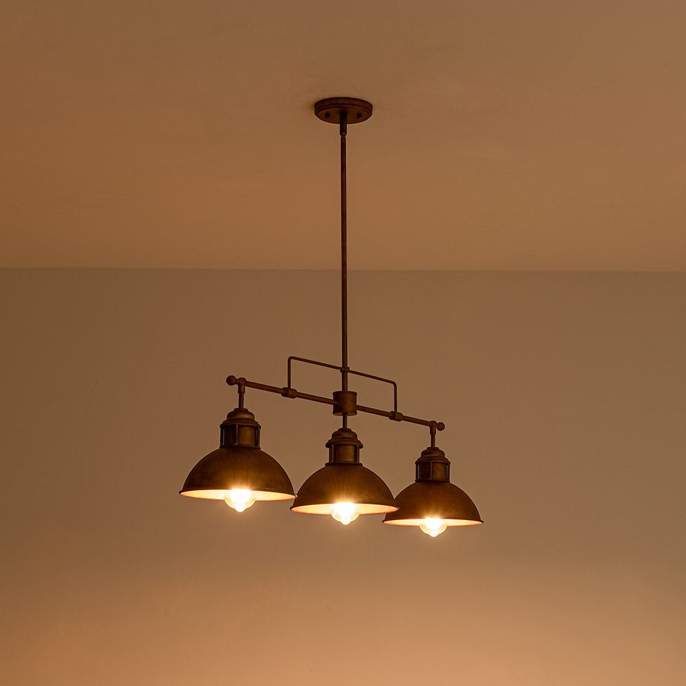 Metalen Hanglamp 3-Lichts Koepel Landelijk Industrieel E26/E27 Fitting Verstelbaar Eettafel Keuken Woonkamer | Sulvida