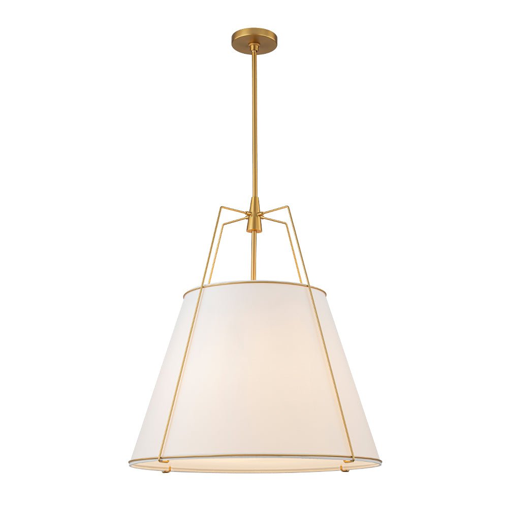 Hanglamp Conisch Stof Vierlicht Messing Wit Zwart Eetkamer Woonkamer Modern Landelijk Stijlvol Design | Sulvida