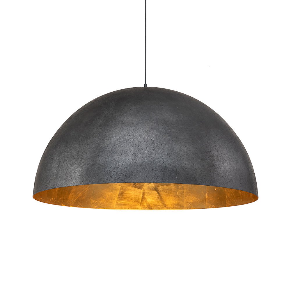 Metalen Koepel Hanglamp Zwart Staal Oversized Design Industrieel Goud Binnenzijde Nordic Stijl Verlichting | Sulvida