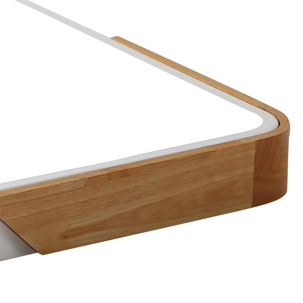 Rechthoekige LED Plafondlamp 88×62cm Dimbaar met Hout Accenten voor Keuken Woonkamer Slaapkamer Studeerkamer | Sulvida