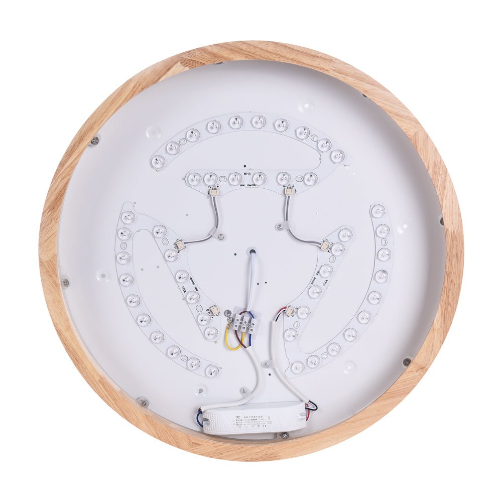 Ronde houten plafondlamp LED ultradun met 5 kleuren lichttemperaturen plafondverlichting modern dimbaar | Sulvida