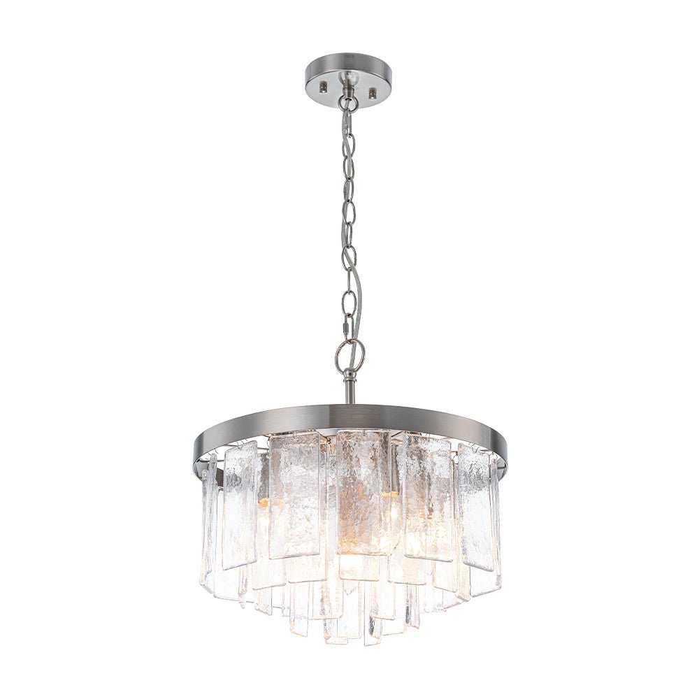 Gelaagde Plafondlamp Glas Rond Semi-Flush Vijf Lichtpunten Messing Zwart Nikkel Brons Design Eetkamer Woonkamer | Sulvida