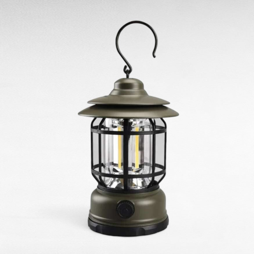 Oplaadbare LED-stormlantaarn vintage met dimbare verlichting camping buiten nostalgie tent lantaarn sfeer | Sulvida