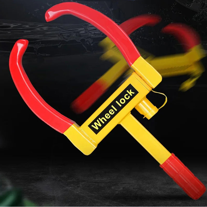 Antivol universel pour roue, acier robuste, résistant aux intempéries, réglable jusqu’à 280mm de largeur de roue | Sulvida