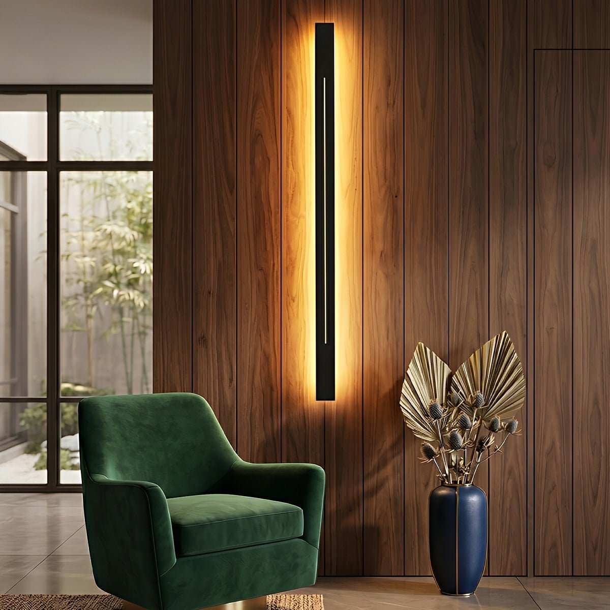 Minimalistische LED-wandlamp stijlvol smal design goud zwart dimbaar modern interieur woonkamer slaapkamer | Sulvida