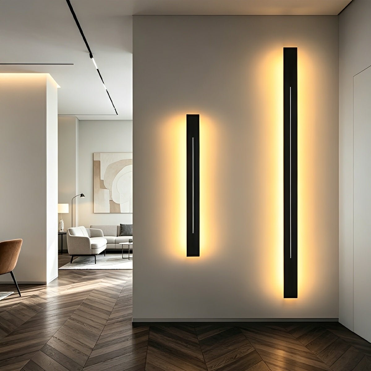 Minimalistische LED-wandlamp stijlvol smal design goud zwart dimbaar modern interieur woonkamer slaapkamer | Sulvida