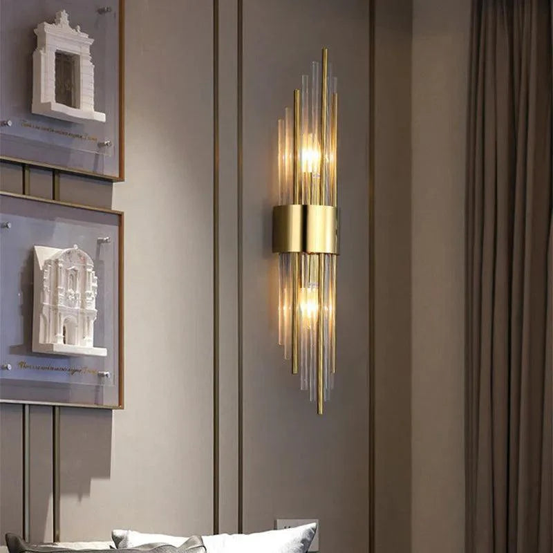 Kristallen Wandlamp LED Goud Zwart 35cm 55cm 56cm Luxe Interieurverlichting Modern Design Sfeervol Licht | Sulvida