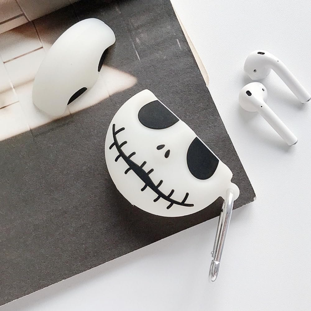 Fosforescerend Siliconen AirPods Hoesje met Schedel – Oplichtend in het Donker voor AirPods 1 2 3 Pro | Sulvida