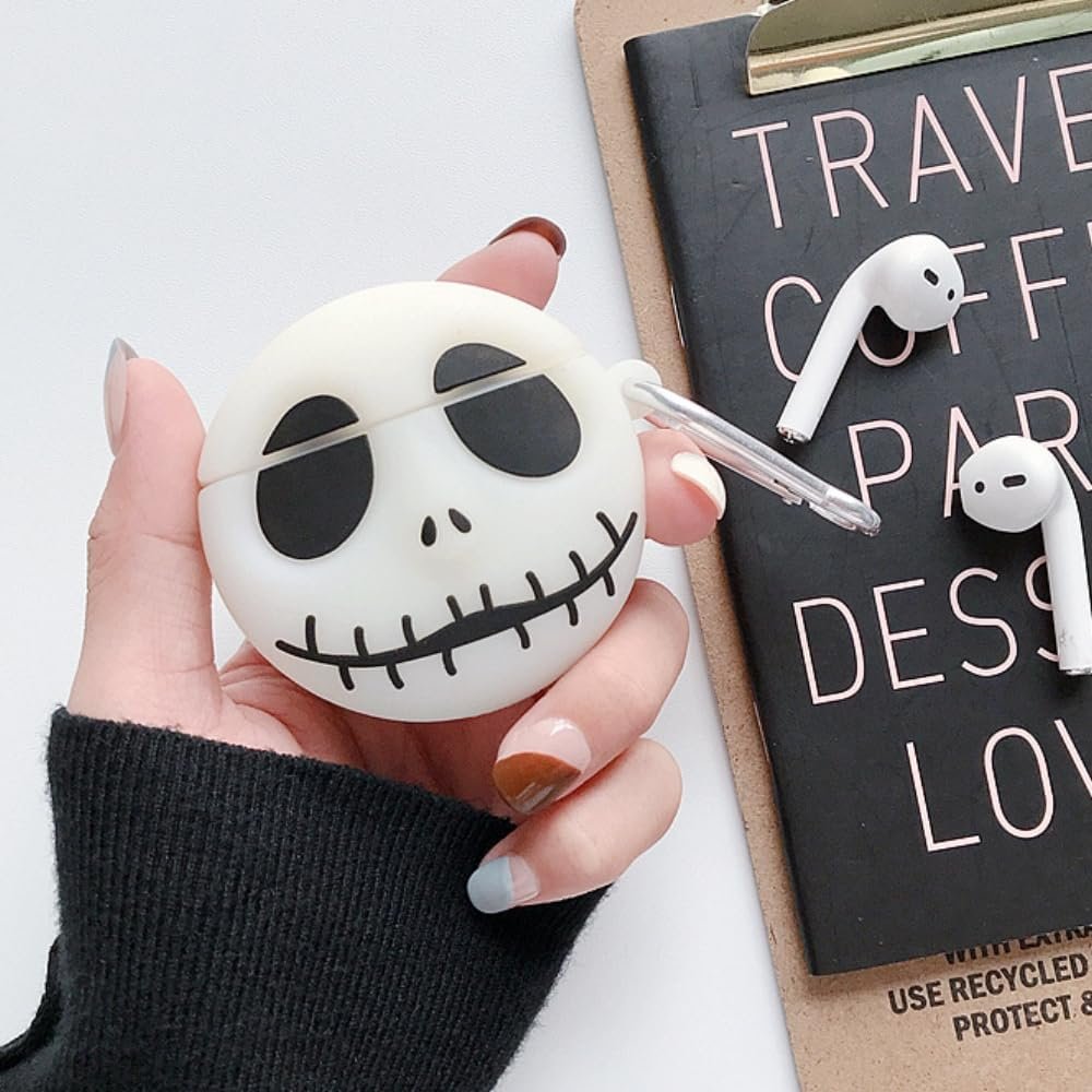 Fosforescerend Siliconen AirPods Hoesje met Schedel – Oplichtend in het Donker voor AirPods 1 2 3 Pro | Sulvida