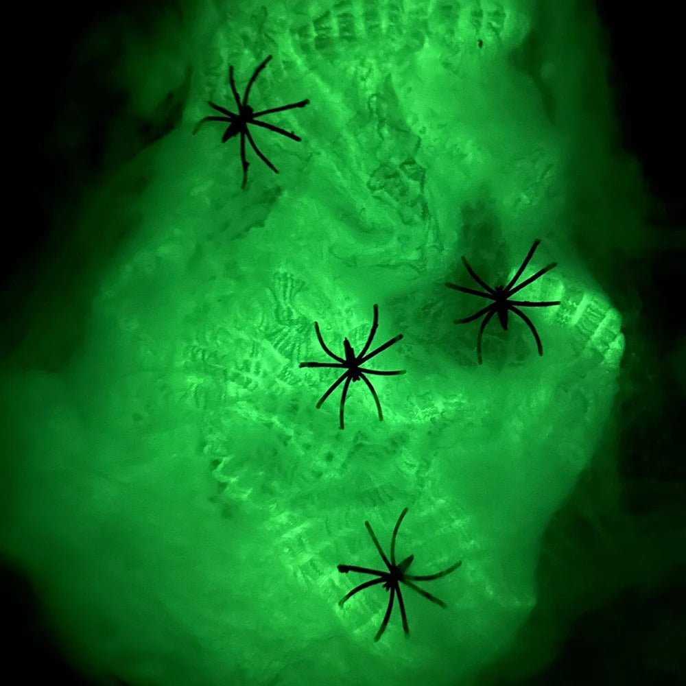 Fosforescerend Spinnenweb Decoratie 13.000 Draden Halloween Feest Decoratie Binnen Buiten Glow in the Dark | Sulvida