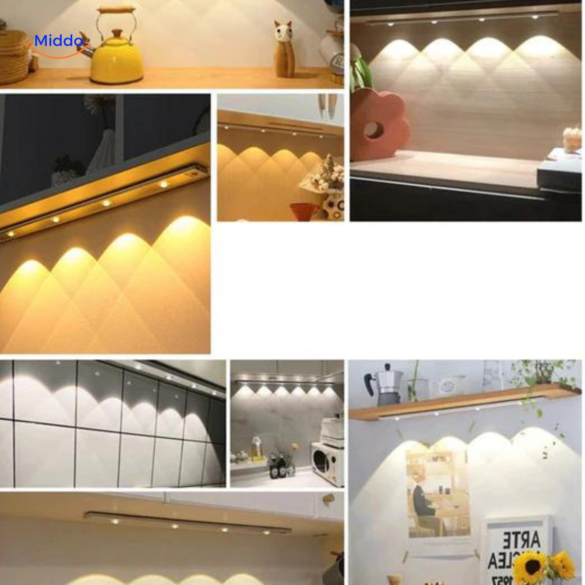 LED-kastverlichting met bewegingssensor 30 40 60 cm USB-oplaadbaar koel en warm wit dimbaar kast lamp | Sulvida