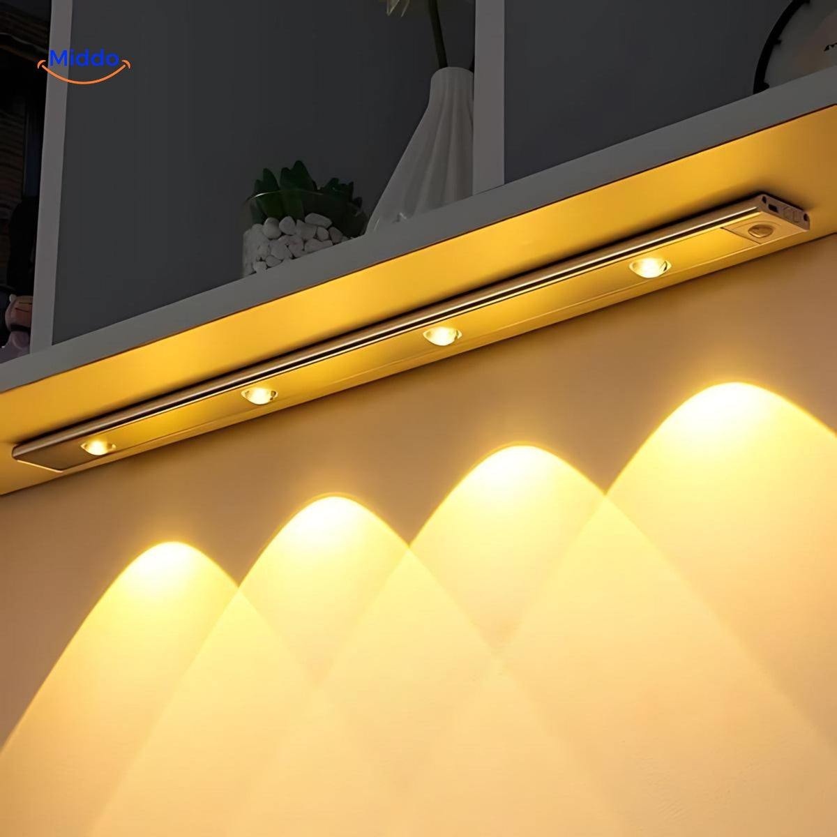 LED-kastverlichting met bewegingssensor 30 40 60 cm USB-oplaadbaar koel en warm wit dimbaar kast lamp | Sulvida