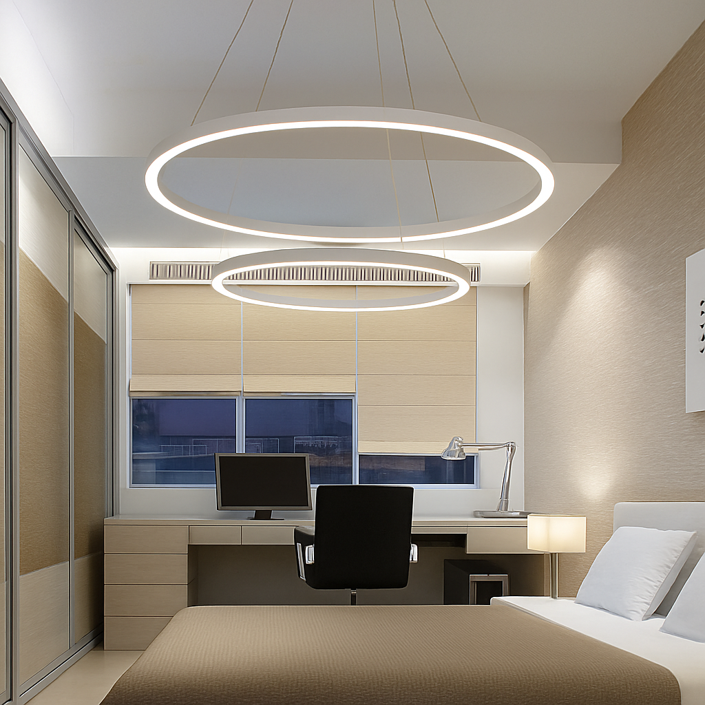 Modern LED Plafondlamp met Ringen Zwart Wit Goud Dimbaar Aluminium voor Woonkamer Eetkamer Slaapkamer | Sulvida