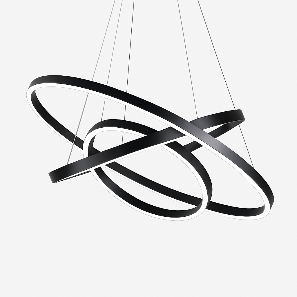 Hanglamp Verweven Ringen Zwart of Wit Modern Sculptuur LED Dimbaar 3 Lichtpunten Woonkamer Eetkamer 15-30m² | Sulvida
