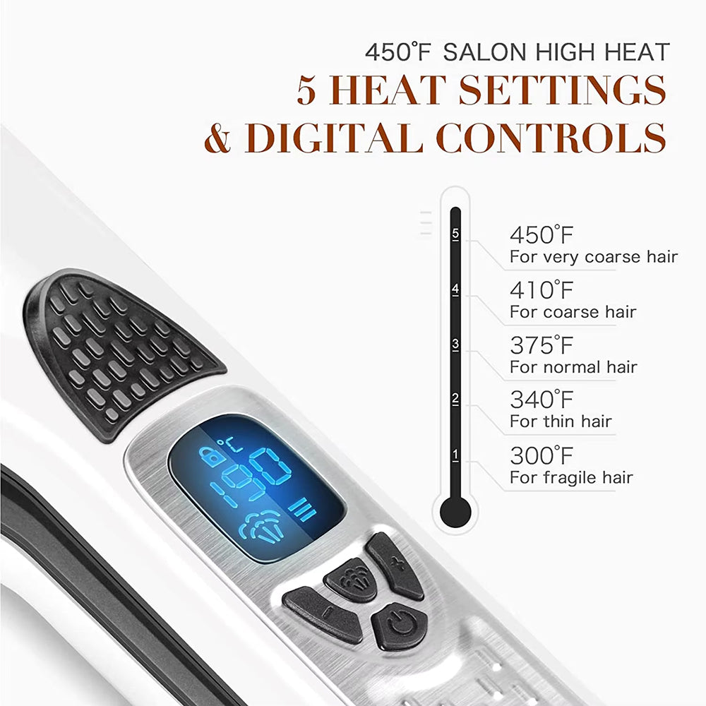 Lisseur en céramique avec fonction vapeur pour des cheveux brillants et sains, coiffage professionnel de salon à domicile, fer à boucler | Sulvida