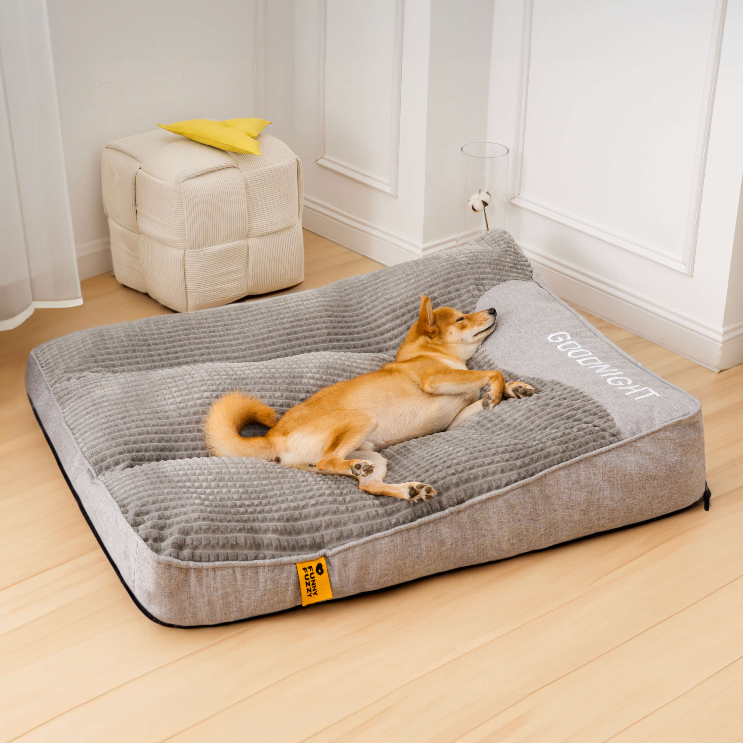 Orthopedisch Hondenbed met Verhoogd Hoofdkussen en Afneembare Hoes – Luxe Ligcomfort voor Honden XL 2XL 3XL in Bruin of Grijs | Sulvida