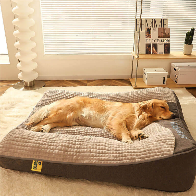 Orthopedisch Hondenbed met Verhoogd Hoofdkussen en Afneembare Hoes – Luxe Ligcomfort voor Honden XL 2XL 3XL in Bruin of Grijs | Sulvida