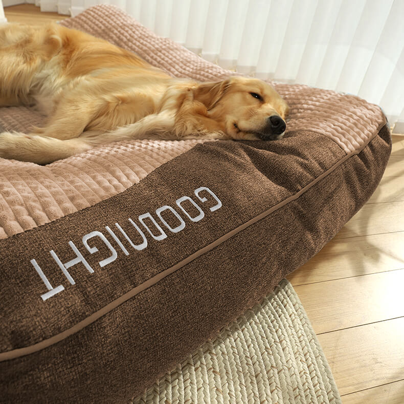 Orthopedisch Hondenbed met Verhoogd Hoofdkussen en Afneembare Hoes – Luxe Ligcomfort voor Honden XL 2XL 3XL in Bruin of Grijs | Sulvida