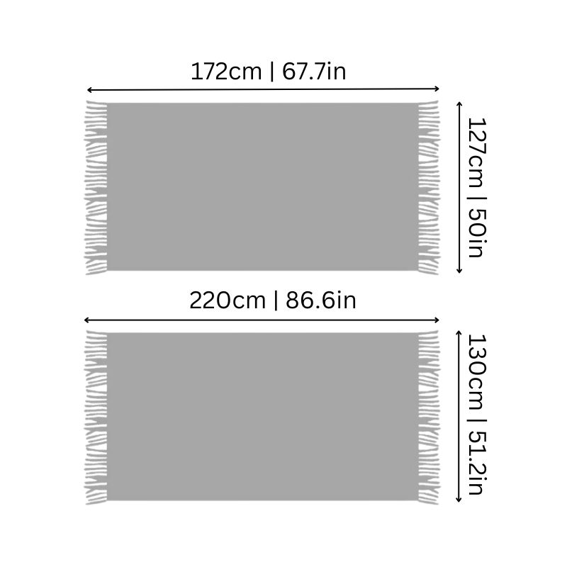 Wollen Plaid met Kwasten 127x172cm - Zachte Decoratieve Woonkamer Deken Elegant Gestructureerd Winterplaid | Sulvida