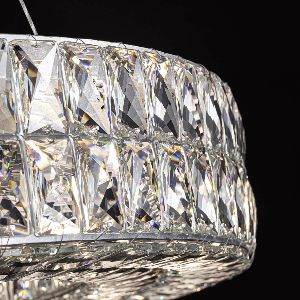 Kristallen Kroonluchter Goud Zilver Ronde Ringen Eetkamer Keukeneiland Verstelbaar Luxe Modern Design LED | Sulvida