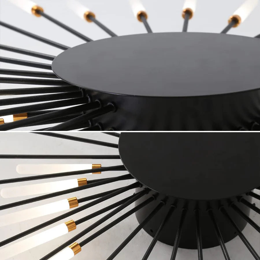 Plafondinbouwlamp LED Metaal Vuurwerkdesign Zwart Goud Woonkamer Slaapkamer Eetkamer Modern Industrieel | Sulvida
