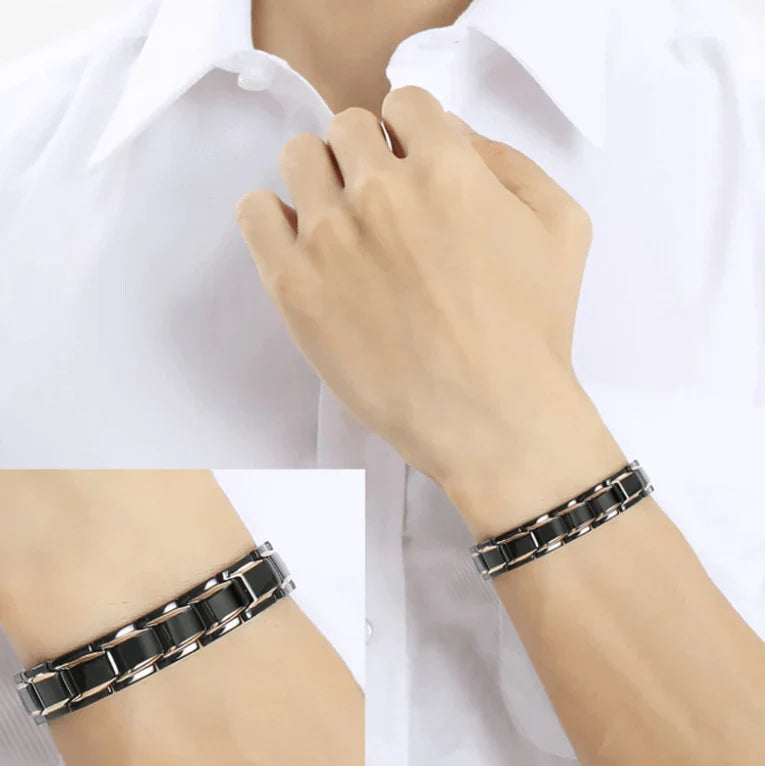 Magnetische Armband Gezondheid Stijlvol Roestvrij Staal Balans Energie Herstel Wellness Design Therapie | Sulvida