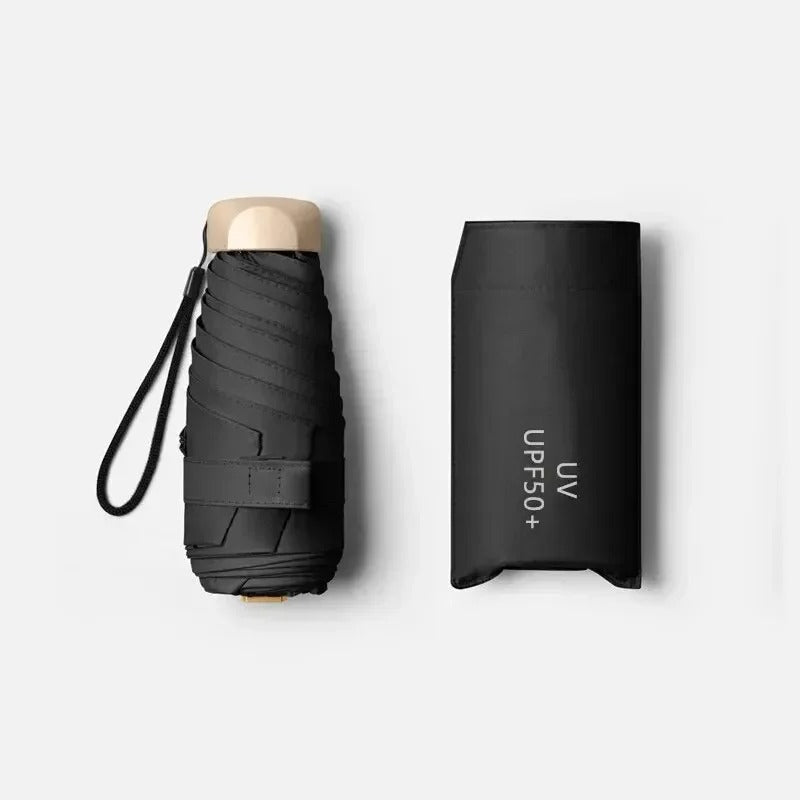 Paraplu de poche compacte résistante aux UV, pliable, ultra-légère, écran de voyage pour sac à main, résistante aux intempéries, coupe-vent, pour un usage quotidien | Sulvida