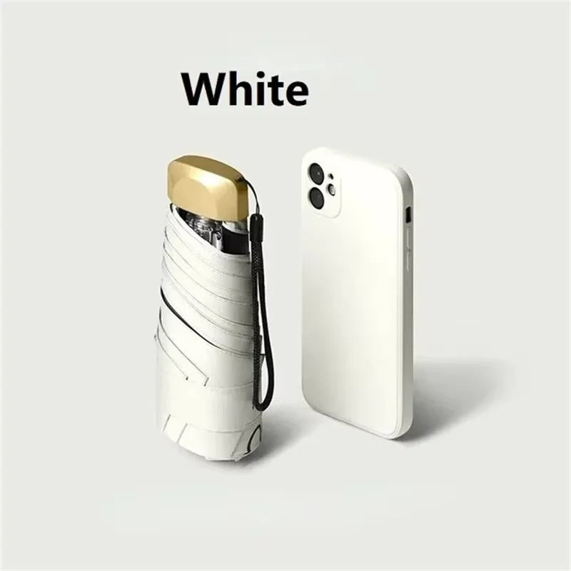 Paraplu de poche compacte résistante aux UV, pliable, ultra-légère, écran de voyage pour sac à main, résistante aux intempéries, coupe-vent, pour un usage quotidien | Sulvida