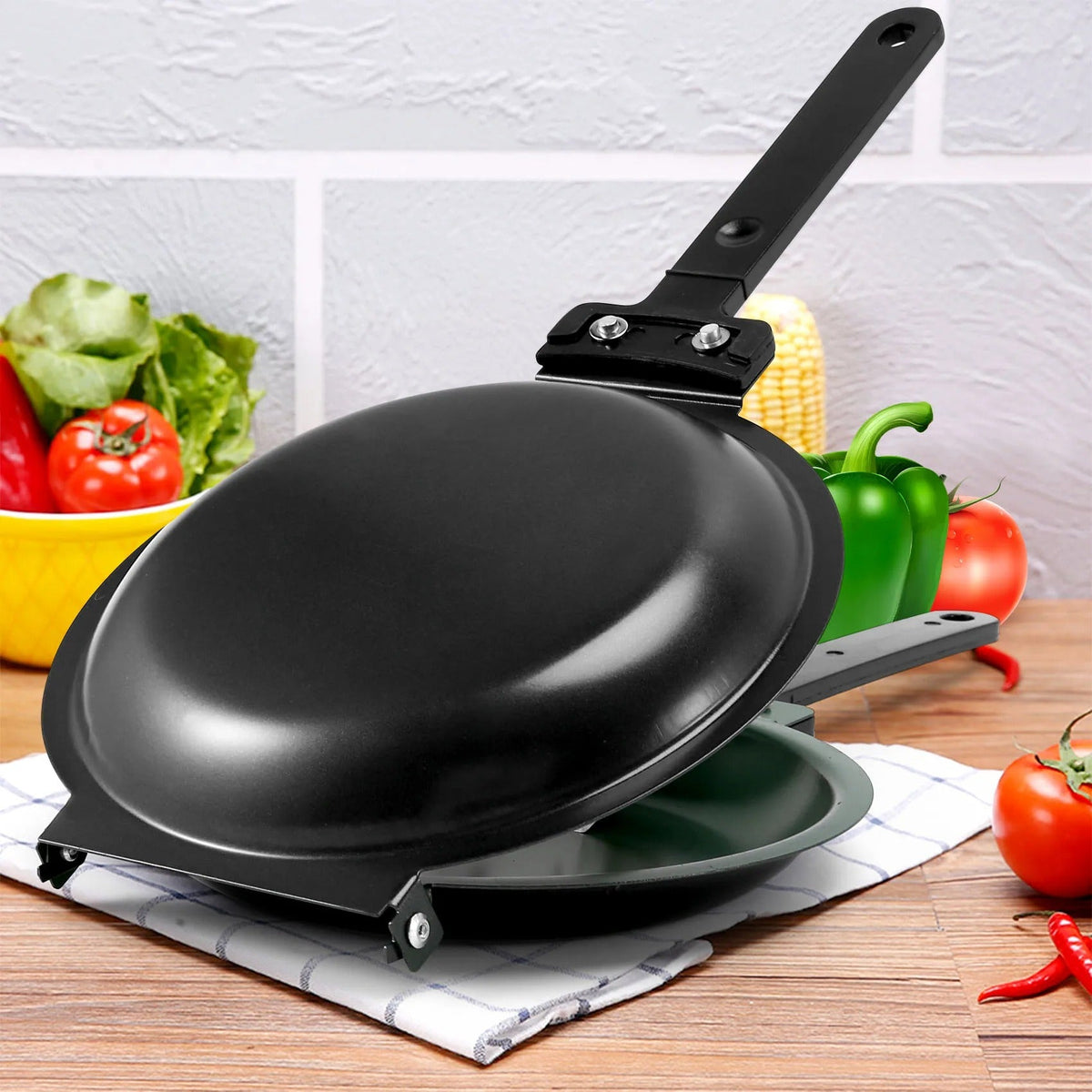 Dubbelzijdige keerpan voor perfecte pannenkoeken antiaanbak aluminium 19 cm diameter praktisch keukengerei | Sulvida