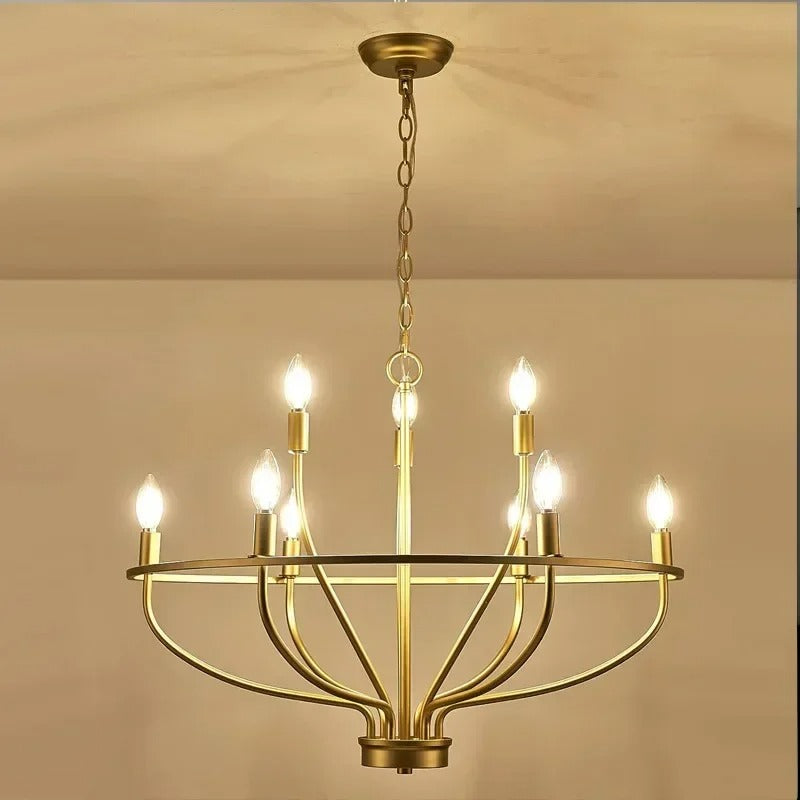 Cirkelvormige Kroonluchter Metaal met LED-verlichting Eetkamer Woonkamer Slaapkamer Foyer Zwart Goud | Sulvida