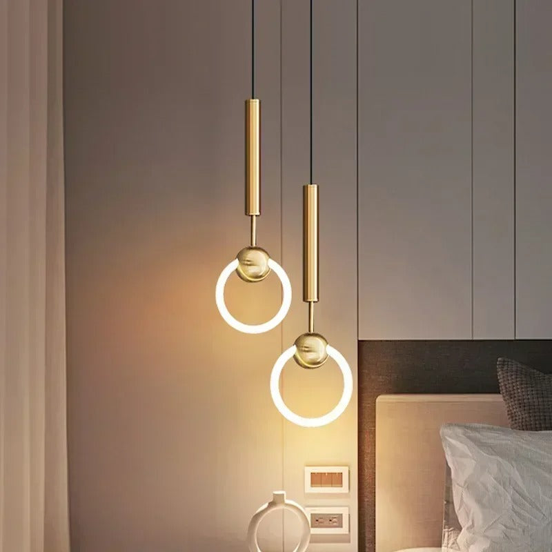 Ringvormige Hanglamp Aluminium LED Goud Zwart Eetkamer Woonkamer Moderne Verlichting Dimbaar Design Sfeerverlichting | Sulvida