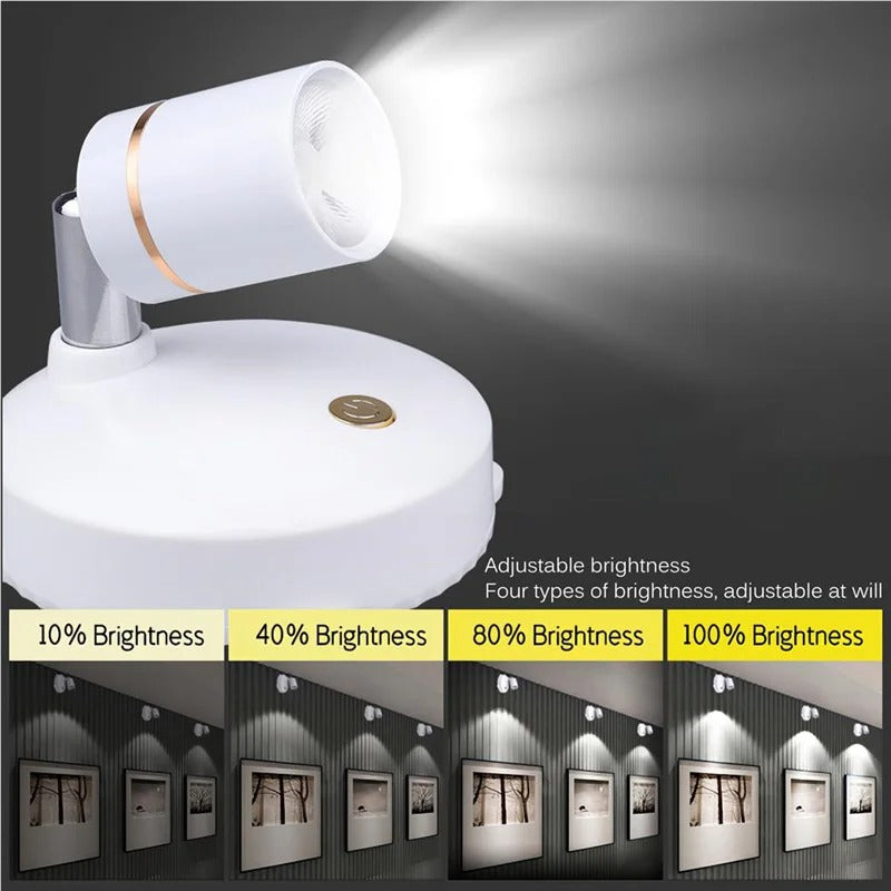 Draadloze LED-spot op accu warm wit dimbaar met afstandsbediening wandspot sfeerverlichting voor binnen | Sulvida