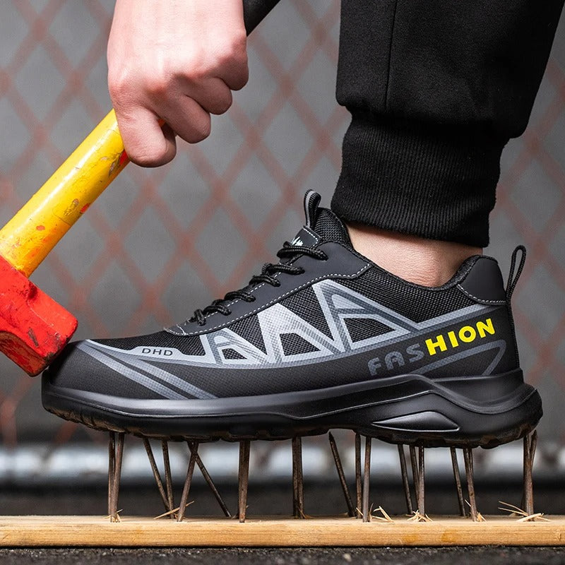 Werkschoenen S3 Leer Heren Breed Stalen Neus Antislip Zool Veiligheid Industrie Bouw Werkplaats Comfort | Sulvida