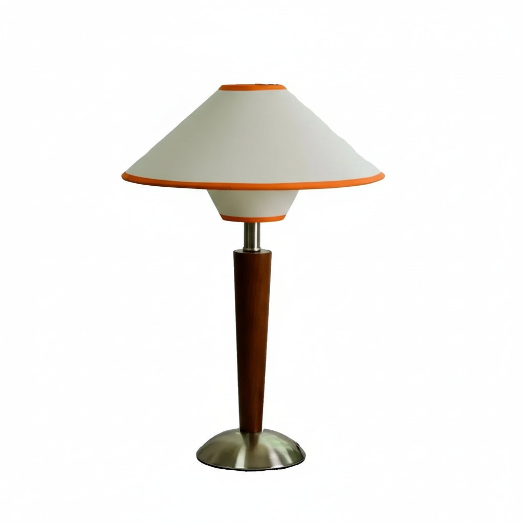 Tafellampen Kegelvormige Kap Hout & Linnen Mid-Century Modern Design Slaapkamer Leeslamp Nachtkastje | Sulvida