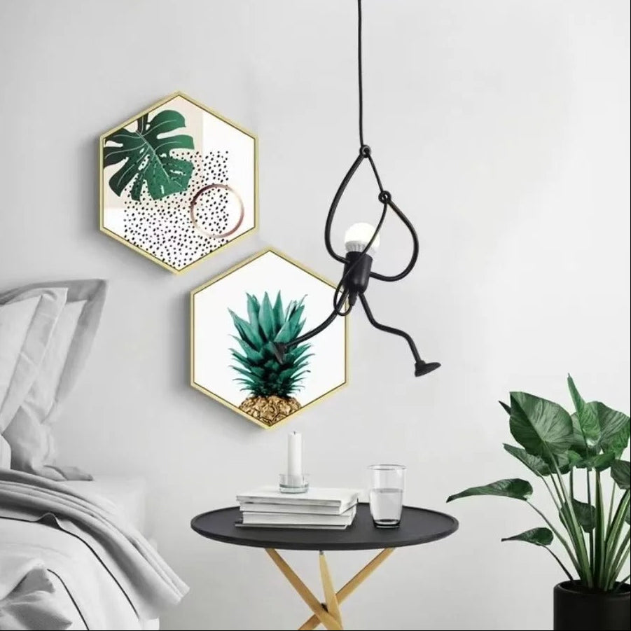 Hanglamp Figuur Metalen Silhouet Zwart Sculptuur Design voor Woonkamer Restaurant Kinderkamer Eetkamer | Sulvida