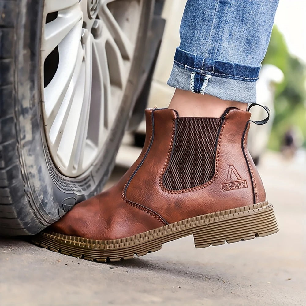 Werkschoenen met Stalen Neus en Waterdicht Leer – Heren Veiligheidsschoenen Antislip Zool Industrie Bouw | Sulvida