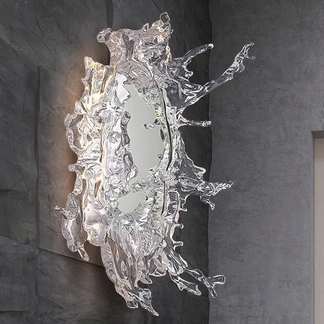 Ronde Wandlamp met Spiegel Waterrimpel Effect Goud Zilver Design Badkamer Slaapkamer Woonkamer Interieur | Sulvida