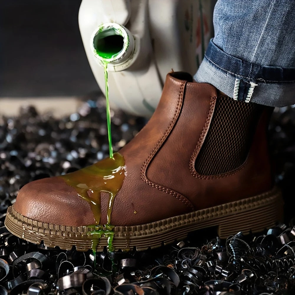 Werkschoenen met Stalen Neus en Waterdicht Leer – Heren Veiligheidsschoenen Antislip Zool Industrie Bouw | Sulvida