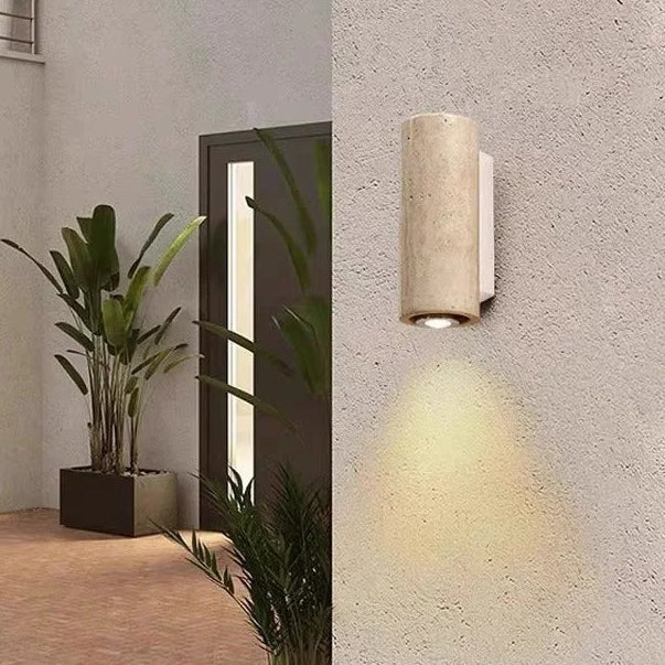 Wandlamp Natuursteen Travertin LED Geel Hout Warm Licht Slaapkamer Gang Studeerkamer Wandverlichting | Sulvida