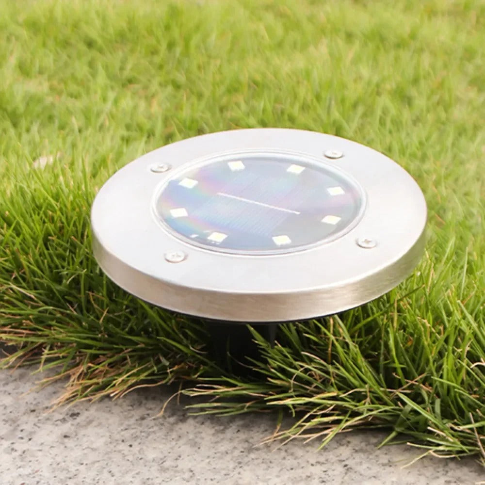 Grondspots op Zonne-Energie – LED Padverlichting voor Tuin Oprit Terras Automatisch – 8 LEDs Waterdicht IP65 | Sulvida