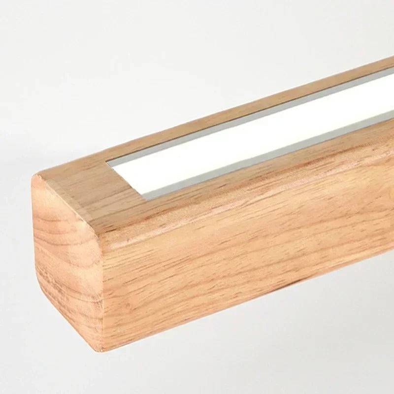 Lineaire Houten Hanglamp met LED-verlichting voor Eettafel Woonkamer Eetkamer Slaapkamer Modern Strak Design | Sulvida