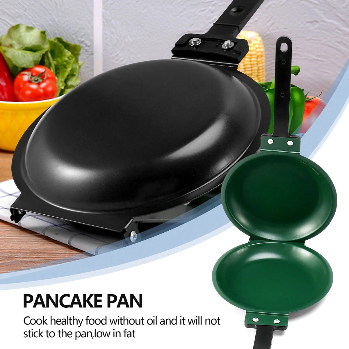 Dubbelzijdige keerpan voor perfecte pannenkoeken antiaanbak aluminium 19 cm diameter praktisch keukengerei | Sulvida
