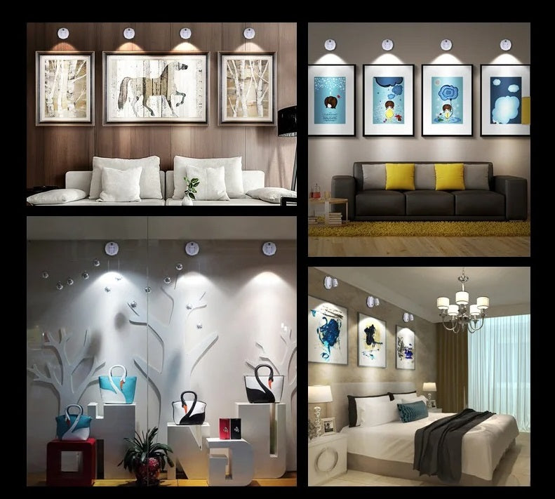 Draadloze LED-spot op accu warm wit dimbaar met afstandsbediening wandspot sfeerverlichting voor binnen | Sulvida
