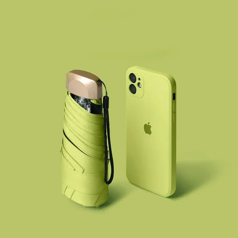 Paraplu de poche compacte résistante aux UV, pliable, ultra-légère, écran de voyage pour sac à main, résistante aux intempéries, coupe-vent, pour un usage quotidien | Sulvida